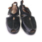 1940s Black Leather & Suede Slingback Wedges UK 5