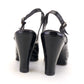 1940s Hand Made Black Platform Slingbacks UK 6