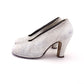 1940s Silvery White Platform Pumps UK 5.5