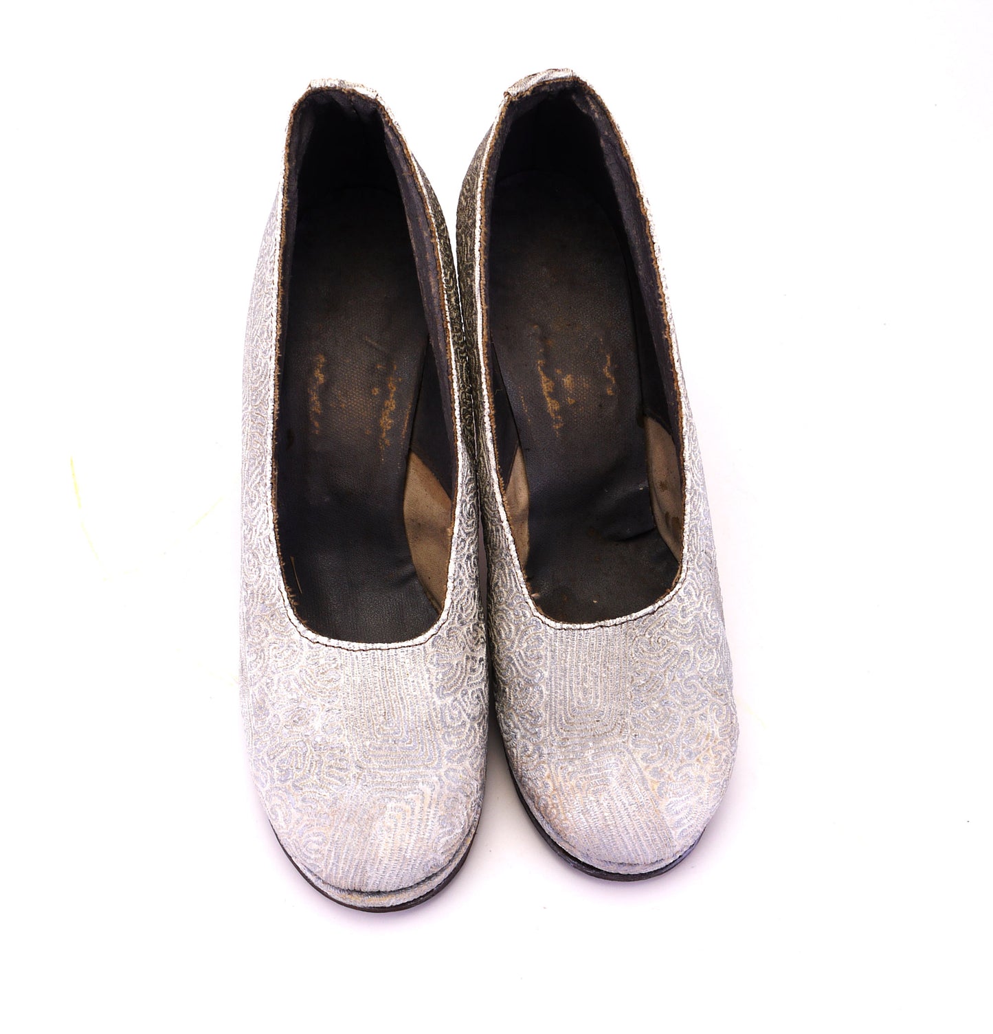 1940s Silvery White Platform Pumps UK 5.5