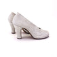 1940s Silvery White Platform Pumps UK 5.5