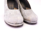 1940s Silvery White Platform Pumps UK 5.5