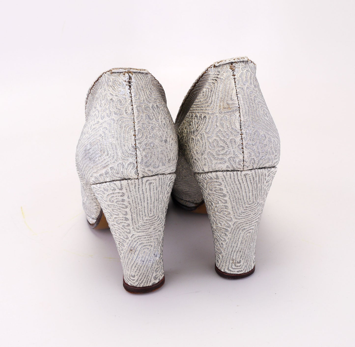 1940s Silvery White Platform Pumps UK 5.5