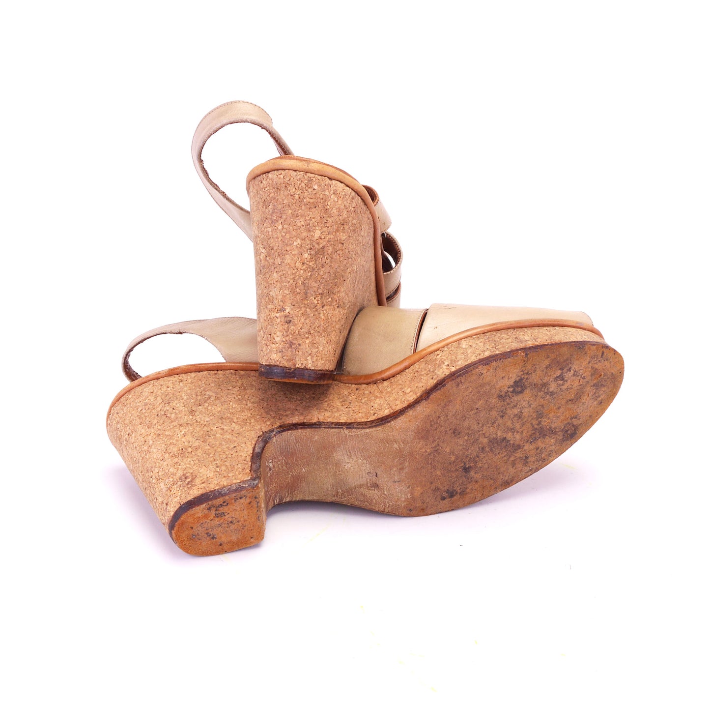 1940s Cork Platform Sandals by Gani UK 5