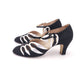 1930s Black & Silver Evening Sandals by Abbotts UK 6
