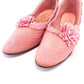 1920s Pink Quilted Slipper with Rosette UK 5