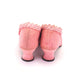 1920s Pink Quilted Slipper with Rosette UK 5
