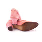 1920s Pink Quilted Slipper with Rosette UK 5