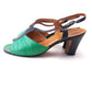 1970s Green & Navy Alende Slingback Sandals UK 5.5