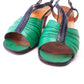 1970s Green & Navy Alende Slingback Sandals UK 5.5