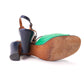 1970s Green & Navy Alende Slingback Sandals UK 5.5