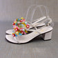 1970s Amalfi Beach Sandals with Plastic Flowers UK 6