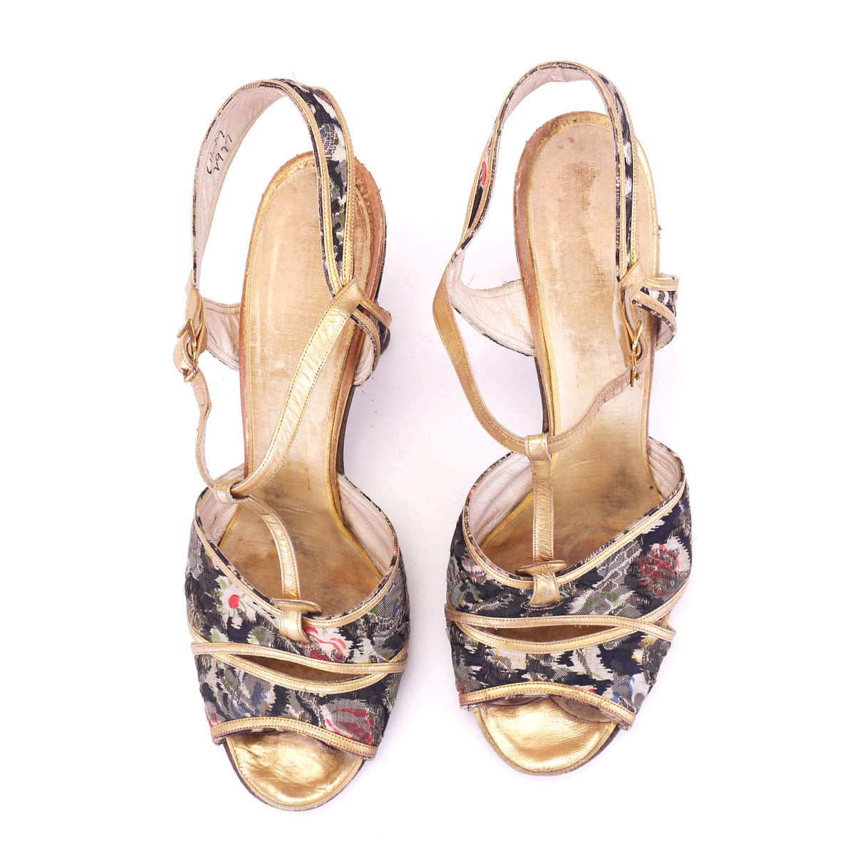 Rare 1930s Ansonia De Luxe Evening Sandals UK 4