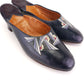 1920s Deadstock Art Deco Hand Painted Slippers UK 4