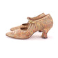 1920s Floral & Golden Bar Shoes by Babers UK 3.5