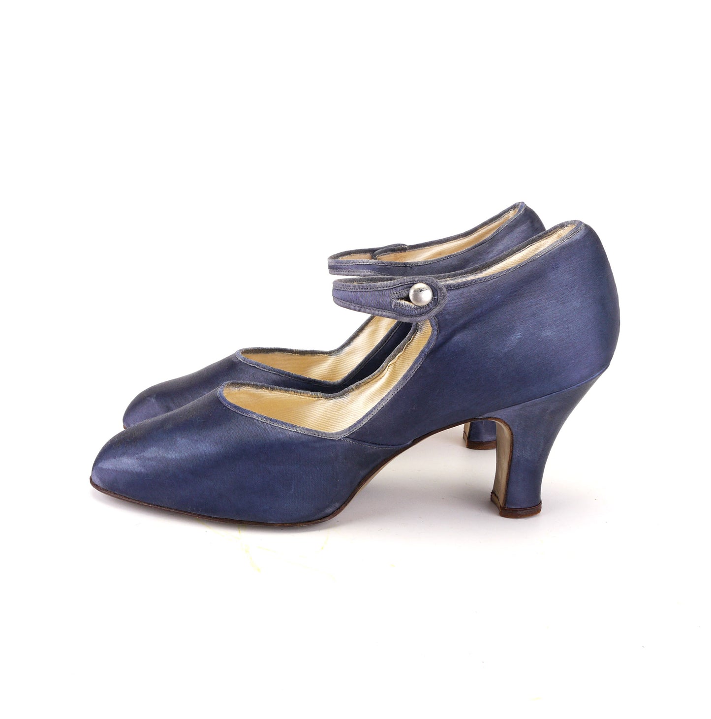 1930s Blue Satin Bar Shoes by Babers UK 4.5