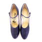 1930s Blue Satin Bar Shoes by Babers UK 4.5