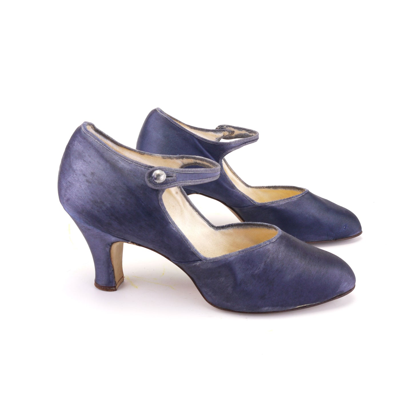1930s Blue Satin Bar Shoes by Babers UK 4.5