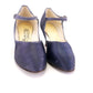 1930s Blue Satin Bar Shoes by Babers UK 4.5