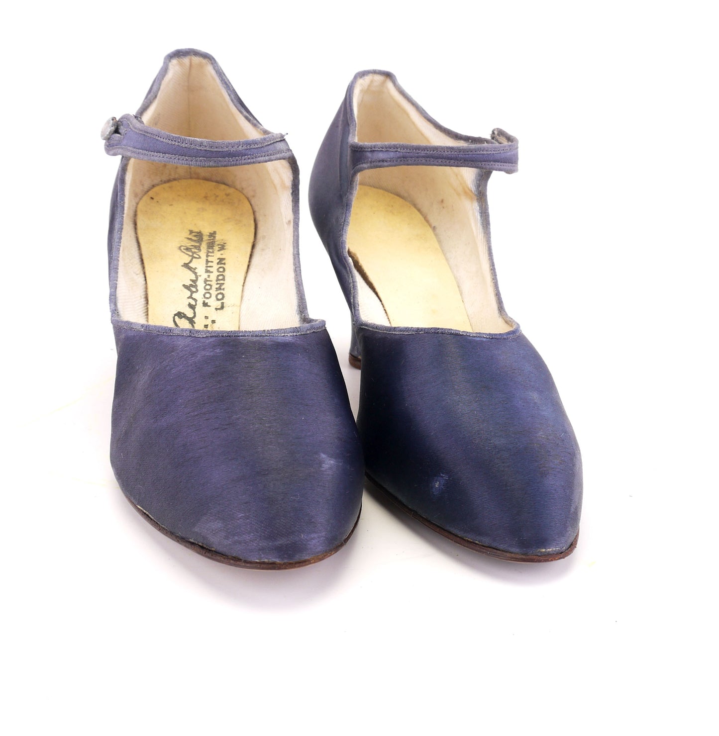 1930s Blue Satin Bar Shoes by Babers UK 4.5