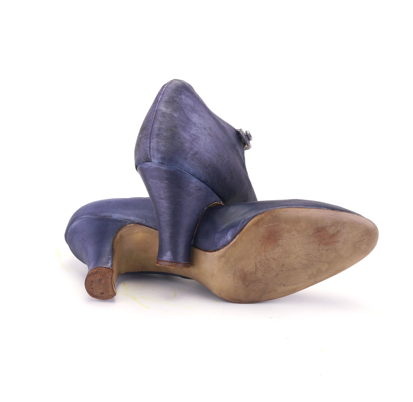 1930s Blue Satin Bar Shoes by Babers UK 4.5