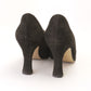 90s Renaissance Style Black Suede Pumps by Baldan Size 7