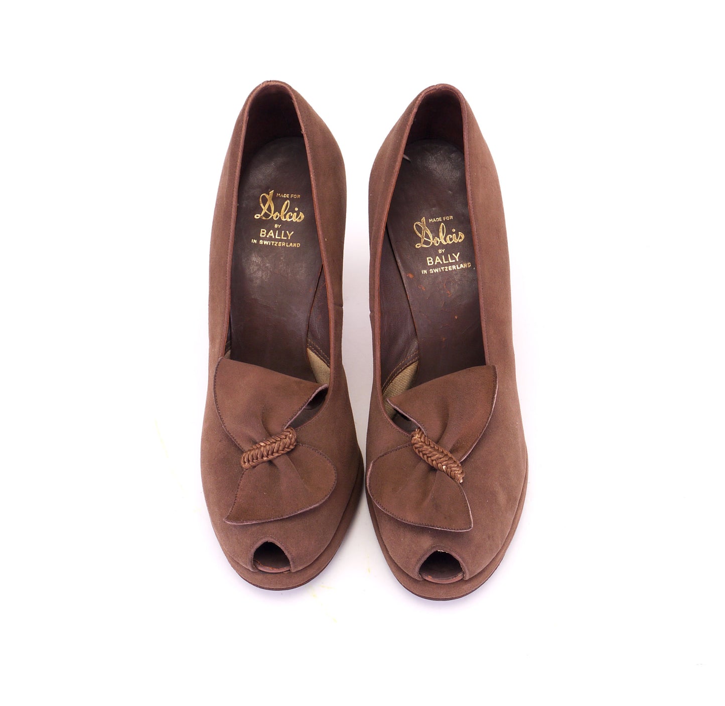Bally 1940s Taupe Platform Pumps UK 4.5