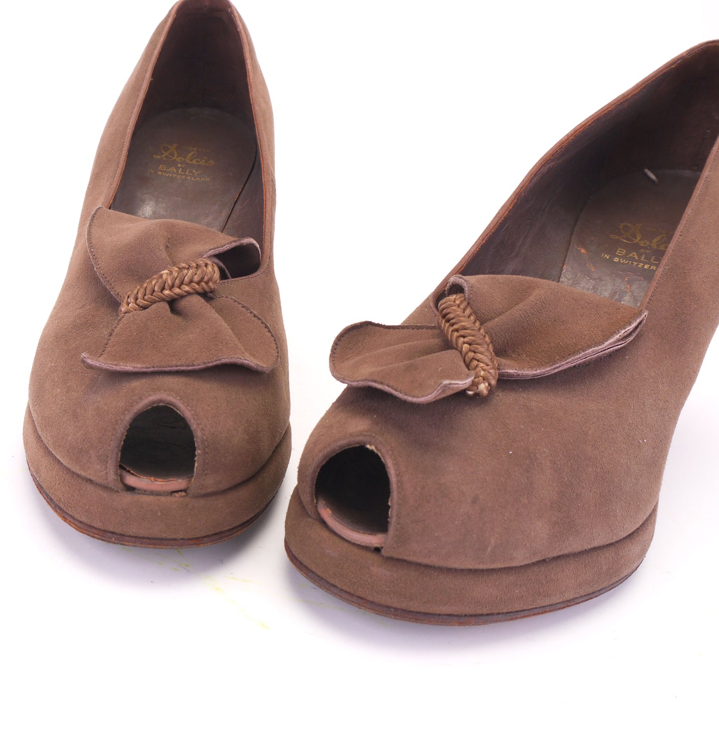 Bally 1940s Taupe Platform Pumps UK 4.5