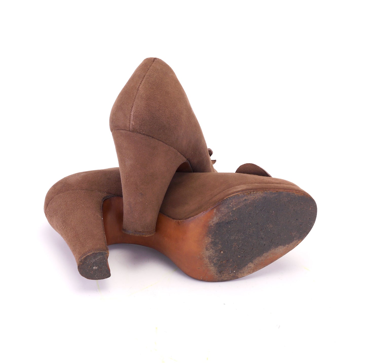 Bally 1940s Taupe Platform Pumps UK 4.5