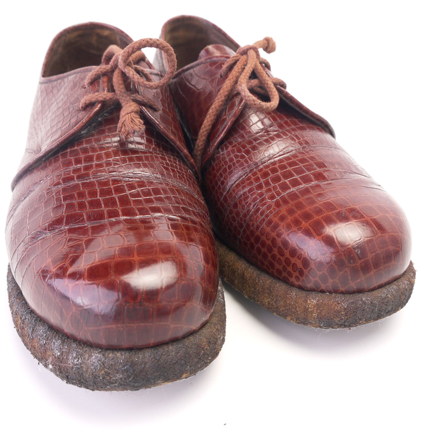 Rare 1930s Bally Crepe Sole Platform Derbies Uk 5.5