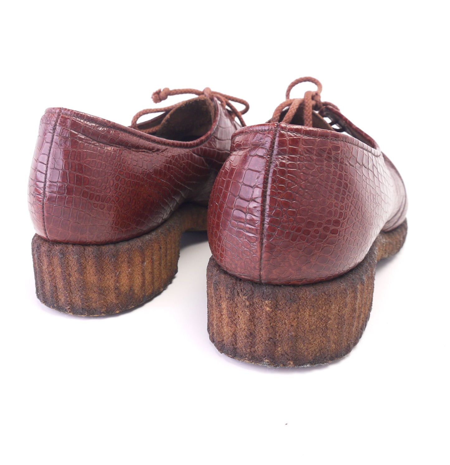 Rare 1930s Bally Crepe Sole Platform Derbies Uk 5.5