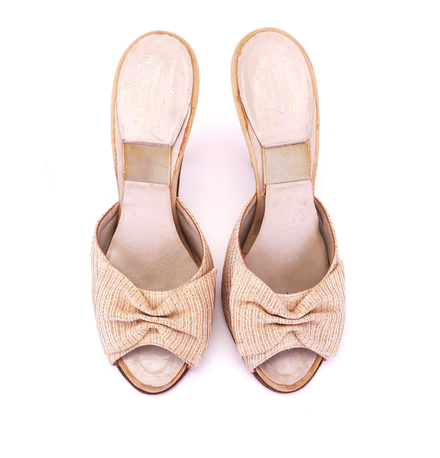 1950s Gold Lamé Springolator Mules by Bally UK 4.5