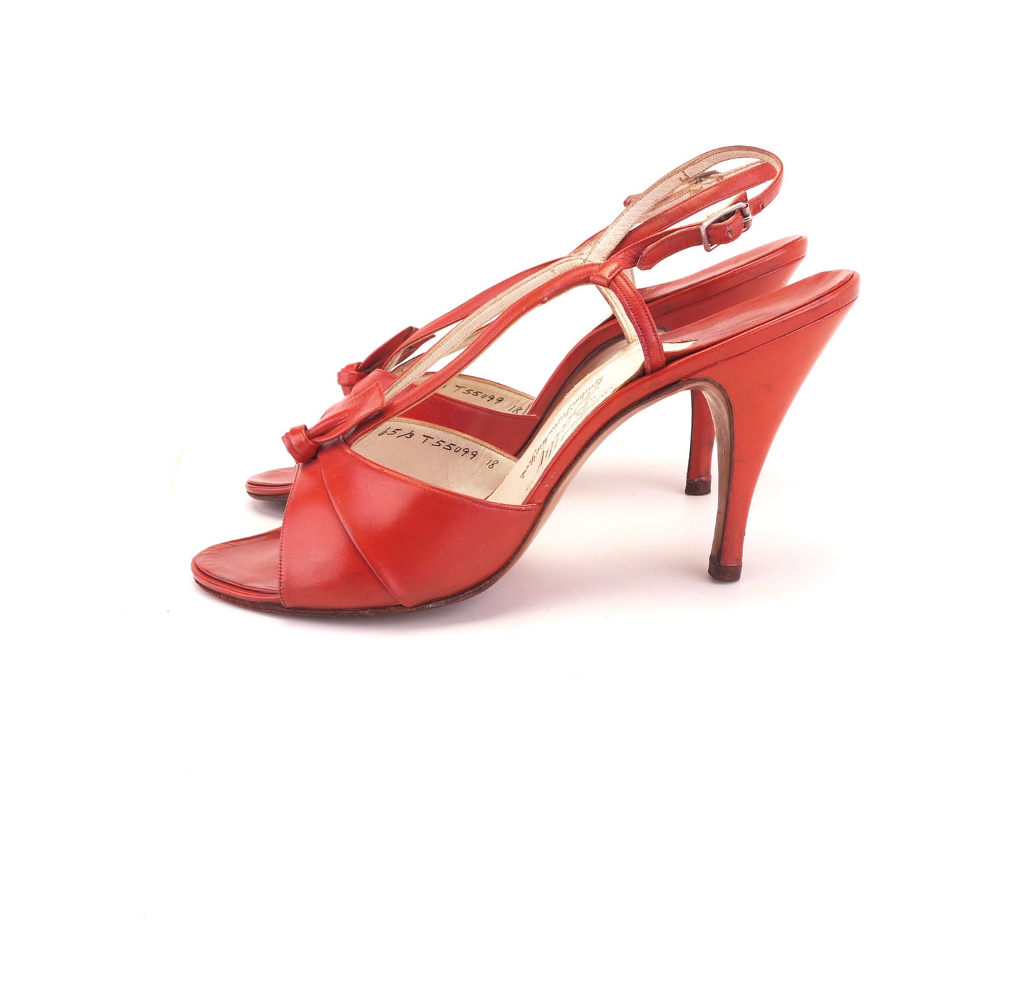 1950s Tomato Red Sandals by Bally UK 4