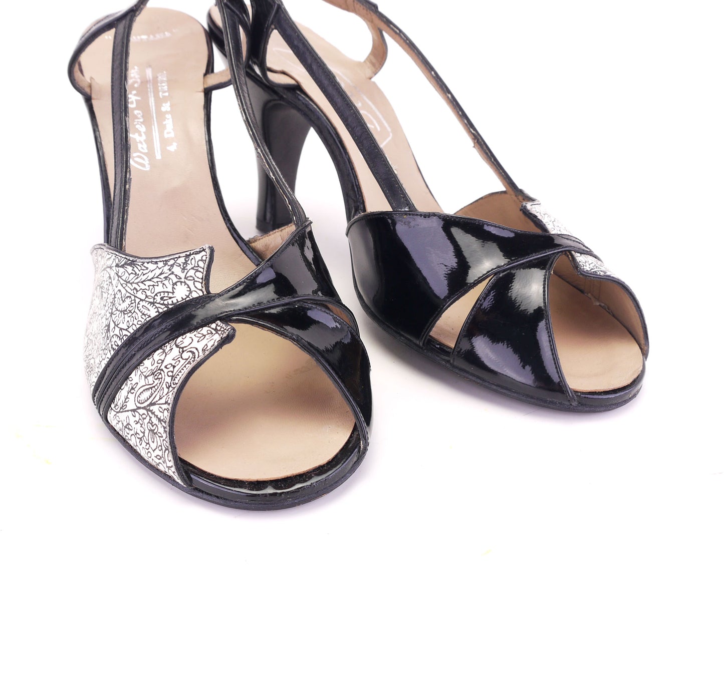 1950s Deadstock Black & White Sandals by Bective UK 4.5