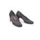 1940s Embroidered Black Silk Pumps by Binns UK 3.5