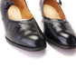 1920s Black Glacé Bar Shoes with Deco Trim UK 4