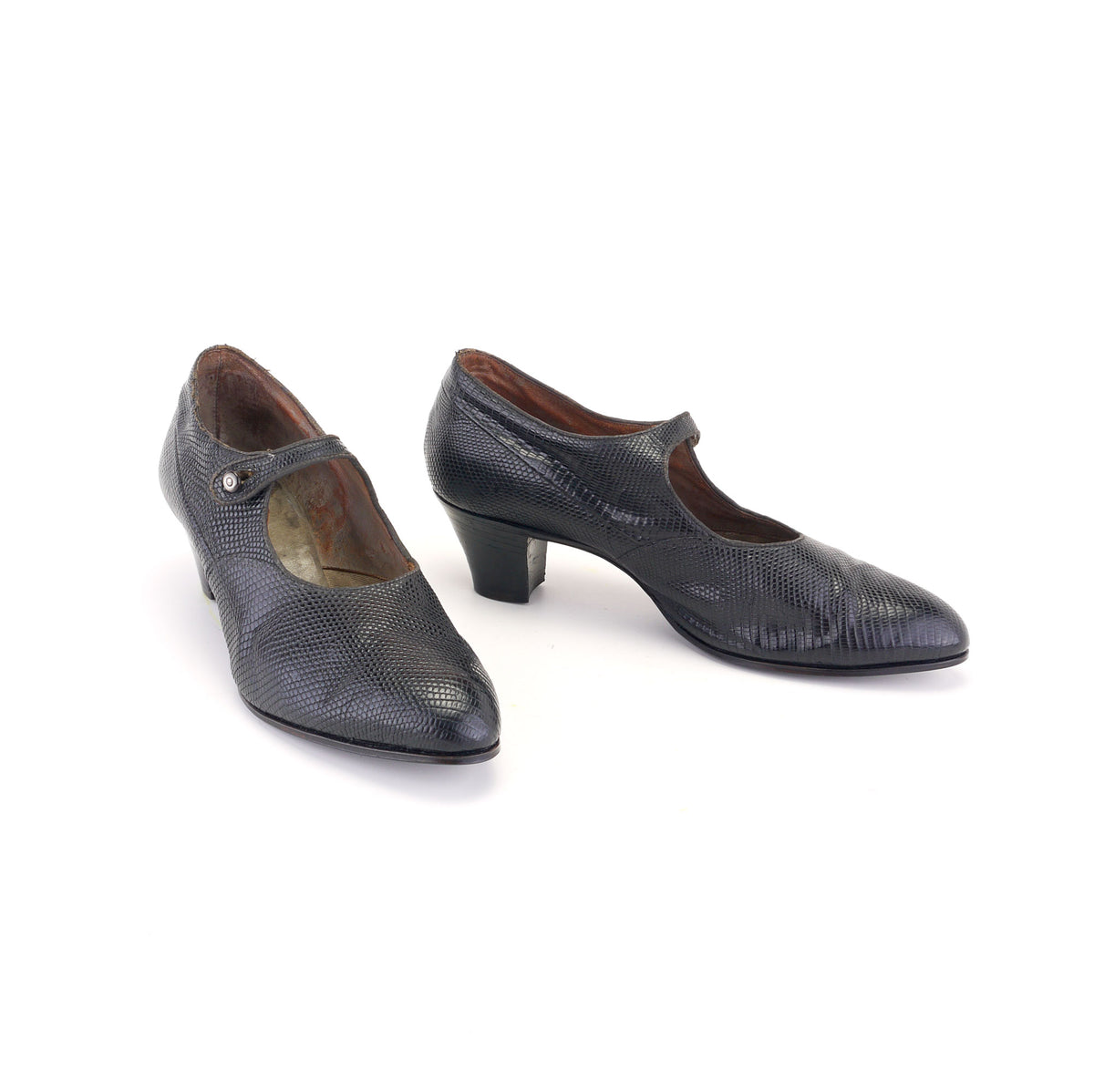 1920s Black Lizard Bar Shoes by Mascot UK 5