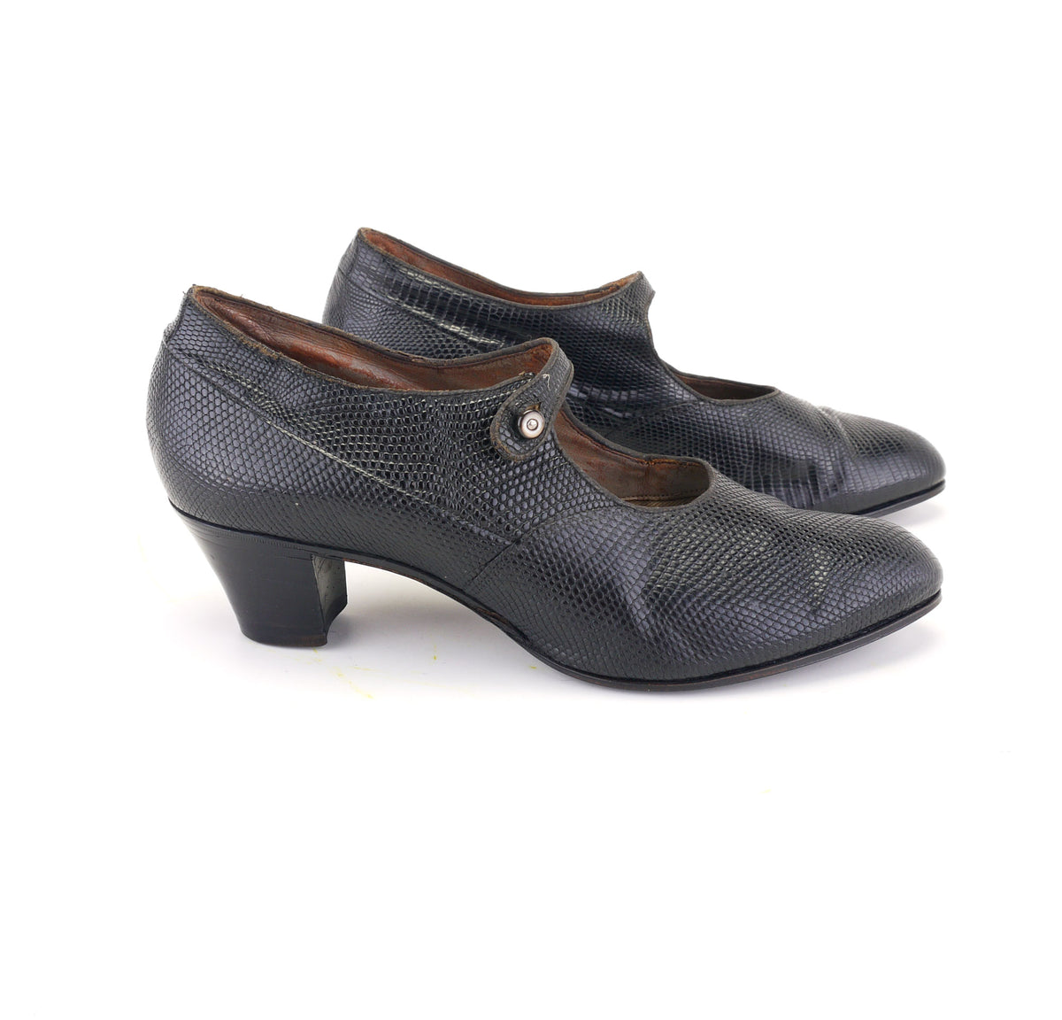 1920s Black Lizard Bar Shoes by Mascot UK 5