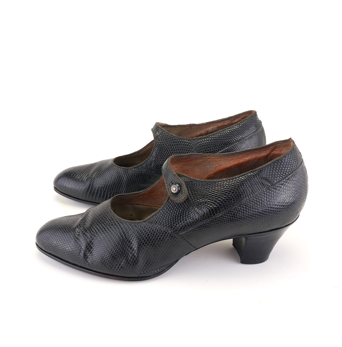 1920s Black Lizard Bar Shoes by Mascot UK 5