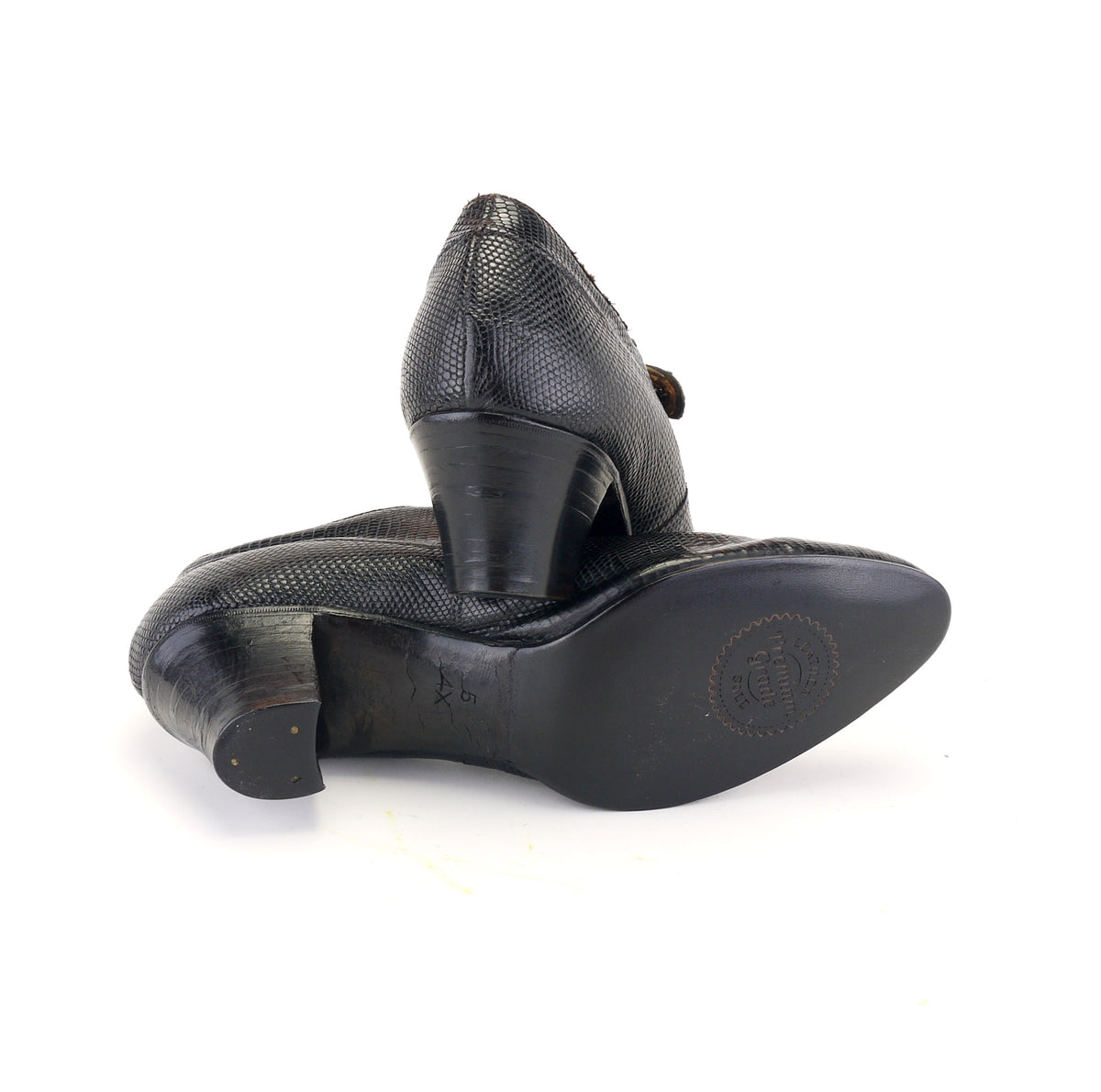 1920s Black Lizard Bar Shoes by Mascot UK 5