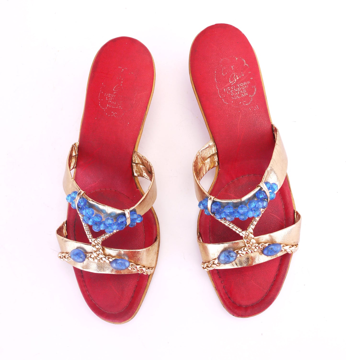 1960s Oriental Style Beaded Poolside Mules UK 2