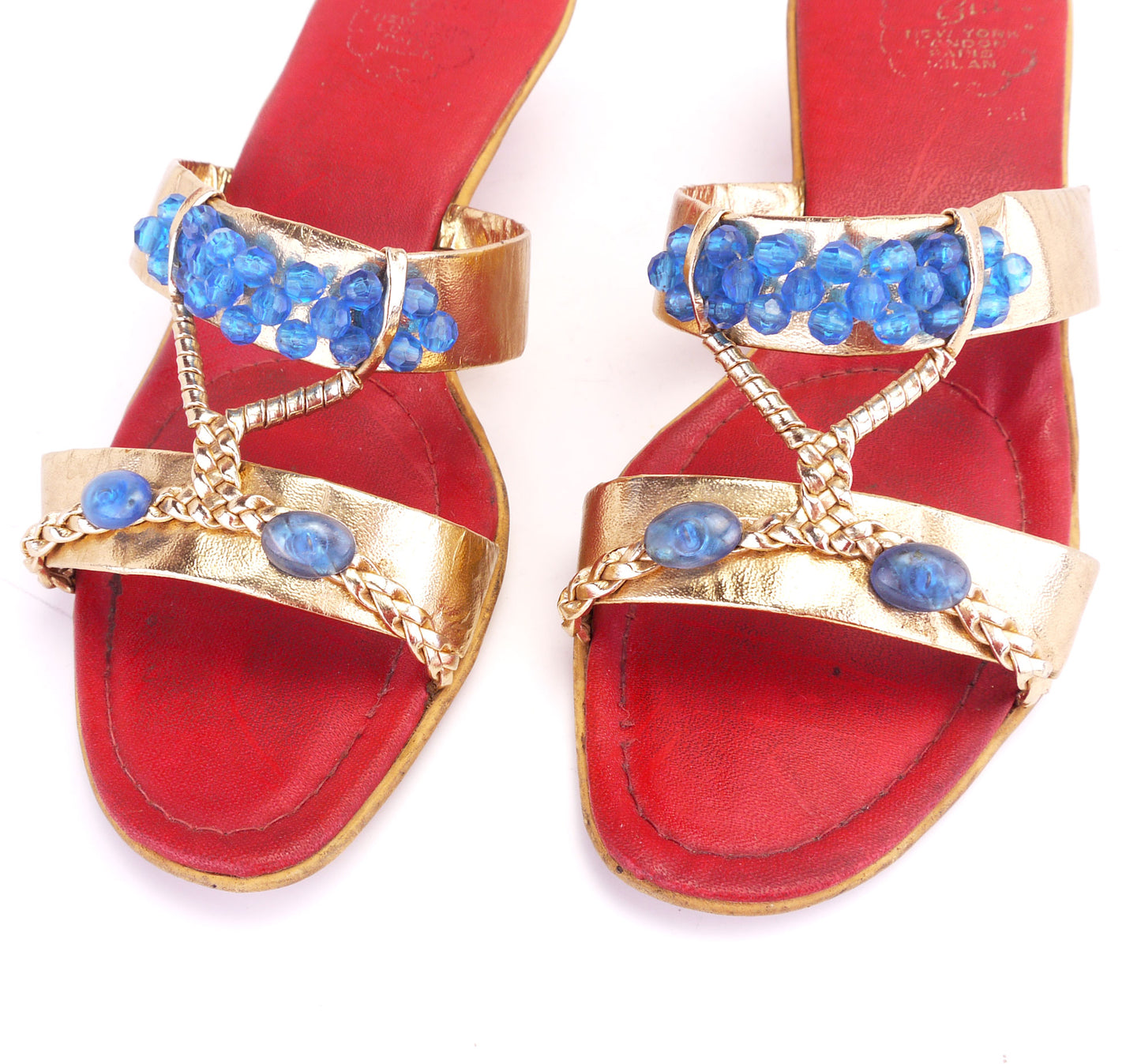 1960s Oriental Style Beaded Poolside Mules UK 2