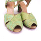 1940s Green Linen Sandals by Bob Baker UK 5