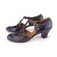 1930s Black T Bar Evening Shoes UK 6