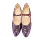 1920s Brown Bar Shoes with Slashed Trim UK 5