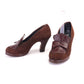 1940s Brown Suede & Leather Platform Pumps UK 3