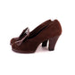 1940s Brown Suede & Leather Platform Pumps UK 3