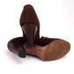 1940s Brown Suede & Leather Platform Pumps UK 3