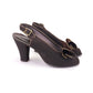 1940s Brown Gabardine Sandals with Studs UK 4