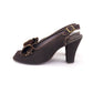 1940s Brown Gabardine Sandals with Studs UK 4